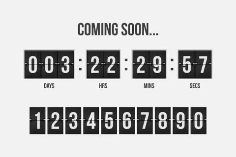 Coming soon countdown timer vector illustration 스톡 일러스트