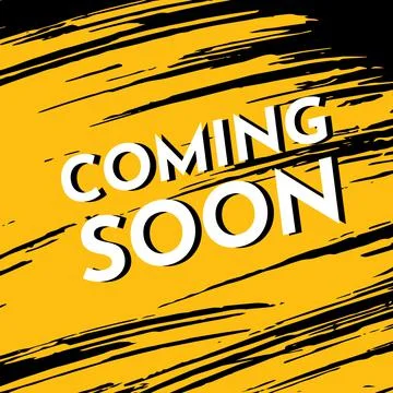 Coming soon design template with grunge stroke. New coming soon announcement Stock Illustration