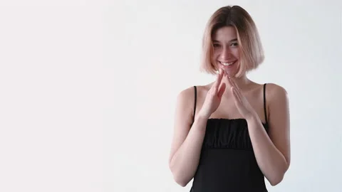 Coming soon excited expectation curious girl wish Stock Footage 159383034