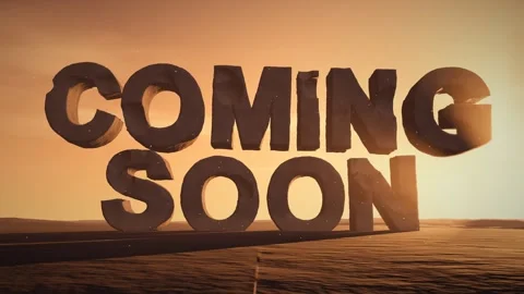 Coming Soon Giant Eroded Stone Letters Standing in a Desert at Sunset with Stock Footage 341801781