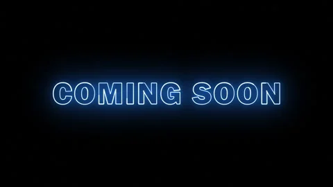 COMING SOON Glowing Text Lines Reveal on Black Background Stock Footage 331110256