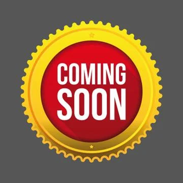Coming Soon gold button Stock Illustration