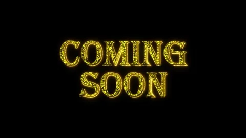 Coming soon golden text animation particles shiny gold Vídeo Stock 296821745
