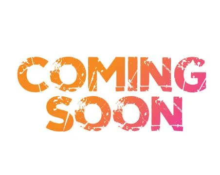 COMING SOON - Gradient orange to pink isolated marketing word Stock Illustration