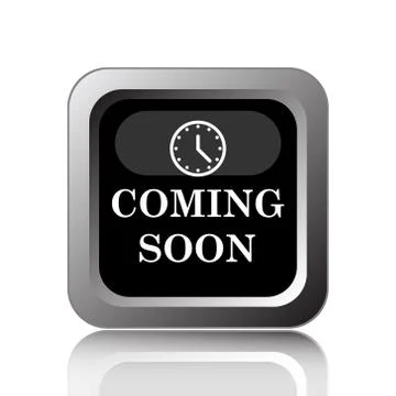 Coming soon icon. Internet button on white background.. Stock Illustration