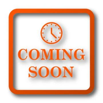 Coming soon icon. Internet button on white background.. Stock Illustration
