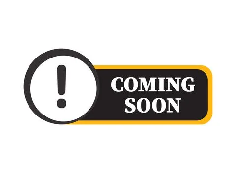Coming soon label icon in flat style. New arrival banner in shop vector ill.. Stock Illustration