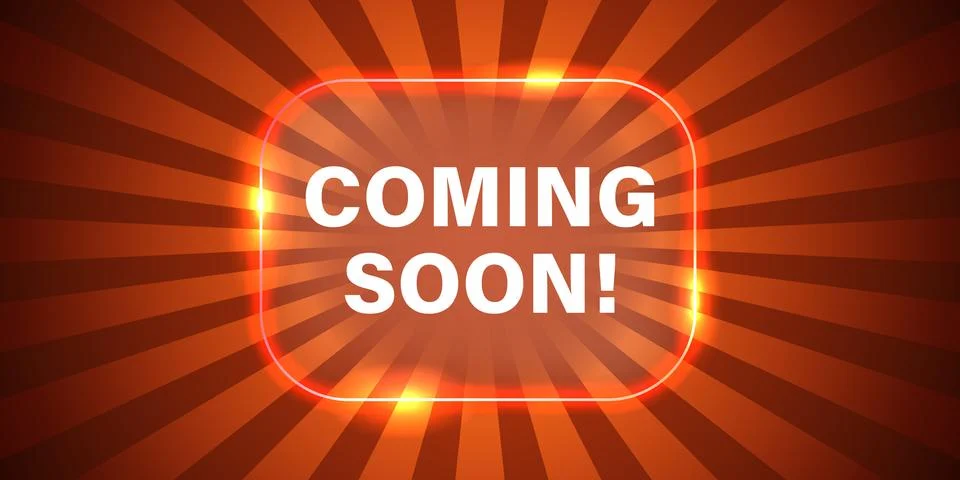 Coming soon label icon in flat style. New arrival banner in shop vector ill.. Stock Illustration