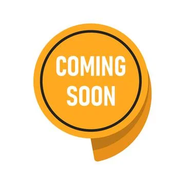 Coming soon label icon in flat style. New arrival banner in shop vector ill.. Stock Illustration