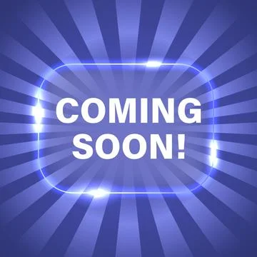 Coming soon label icon in flat style. New arrival banner in shop vector ill.. Stock Illustration