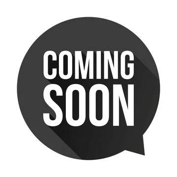 Coming soon label vector black speech bubble Stock Illustration