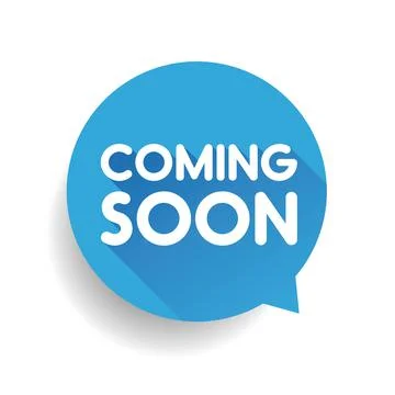 Coming soon label vector blue Stock Illustration