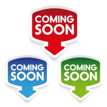 Coming Soon label vector Stock Illustration