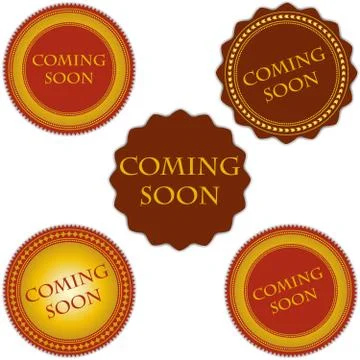Coming soon labels set Stock Illustration