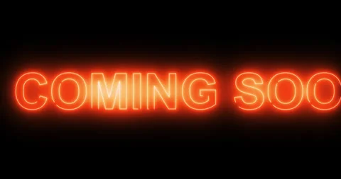 Coming Soon message in neon lights passing on screen. Loop Stock Footage 330800027