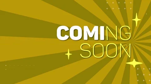Coming soon motion grahic video with sunburst background Video stock 292978726