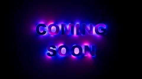Coming Soon Neon Gradient Glow Text Loop with Vibrant Futuristic Lighting. .. Stock Footage 320163787