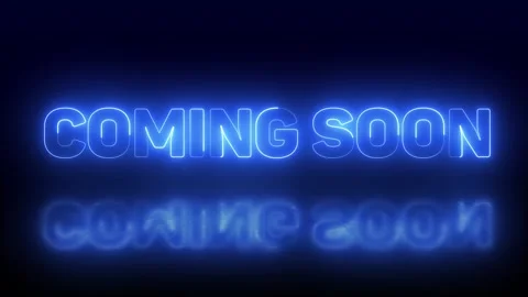 Coming Soon Neon with reflection seamless looping animation Stock Footage 294358498