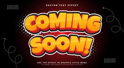 Coming Soon Page 3D editable Text effect Stock Illustration