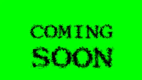 Coming Soon smoke text effect green isolated background Stock Footage 139627110