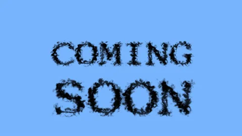 Coming Soon smoke text effect sky isolated background Stock Footage 139627123