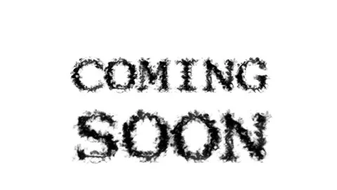 Coming Soon smoke text effect white isolated background Stock Footage 139627126