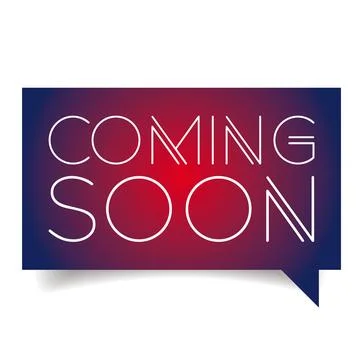 Coming Soon speech bubble blue Stock Illustration