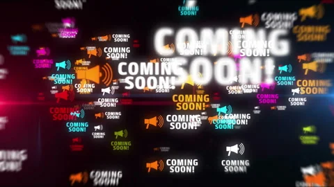 Coming soon symbol tunnel effect fly between Stock Footage 243181757