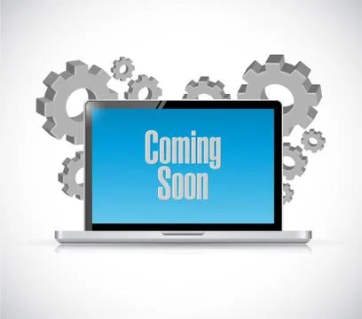 Coming soon tech computer sign concept Illustrazione stock