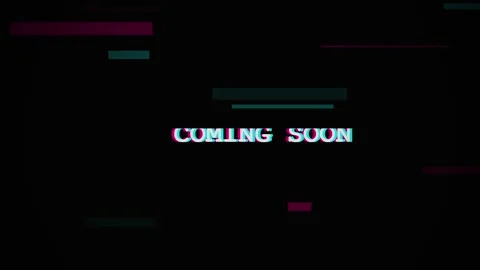Coming soon text Animation glitch Stock Footage 336159627