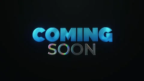 Coming Soon Text Animation with Glowing Blue Letters Stock Footage 341611295