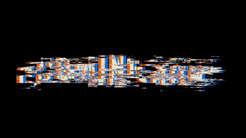 Coming soon text animation with retro anaglyph glitch effect on black background Stock Footage 333502506