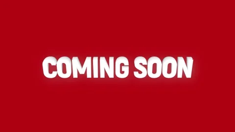 Coming soon text animation with vertically word rotating style effect Stock Footage 313526542