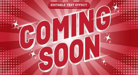 Coming soon text effect Stock Illustration