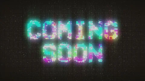 COMING SOON text with glitch background concept for video games screen. Stock Footage 233006711
