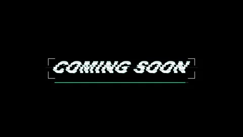 Coming soon text with glitch distortion effect and green loading bar on black Stock Footage 345555801