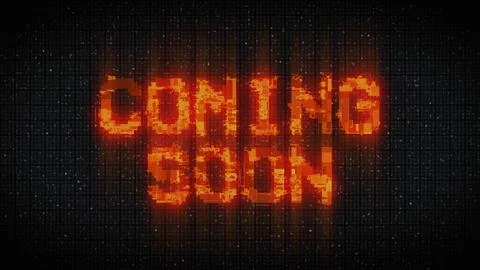 Coming soon text with glitch effect Stock Illustration
