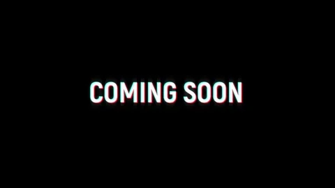 Coming soon text notification glitch effect animation on black background Stock Footage 313439132
