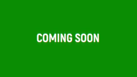 Coming soon text notification glitch effect animation on black background 스톡 동영상 313439133