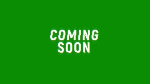 Coming soon text notification glitch effect animation on black background Stock Footage 313439139