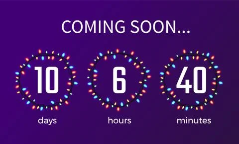 Coming Soon Timer and Days on Vector Illustration イラスト素材
