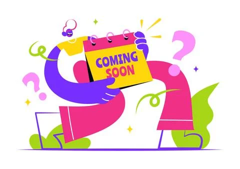Coming Soon Vector Illustration featuring Exciting New Project Announcement.. Stock Illustration