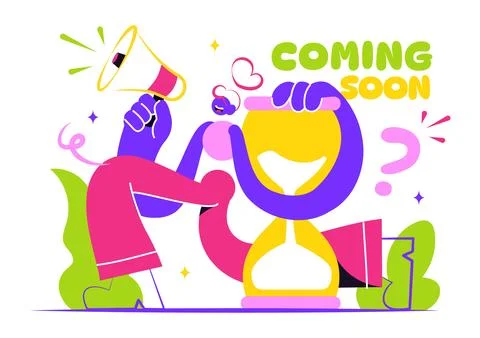 Coming Soon Vector Illustration featuring Exciting New Project Announcement.. Stock Illustration