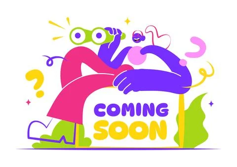 Coming Soon Vector Illustration featuring Exciting New Project Announcement.. Stock Illustration