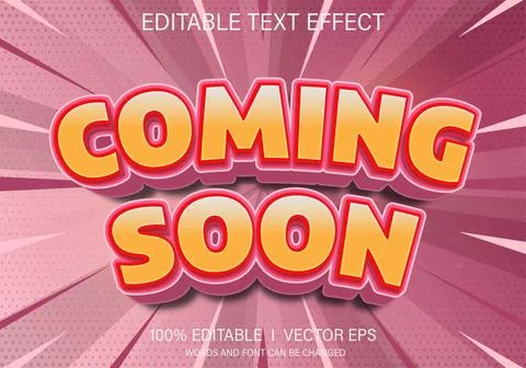Coming soon vector text effect with modern style design Stock Illustration