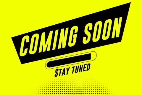 Coming Soon Yellow Poster Progress Bar with Typography Stock Illustration