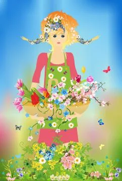 Coming of spring, Illustrazione stock
