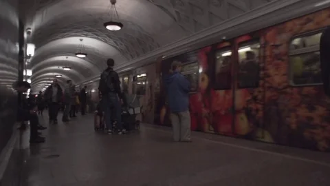 Coming subway train Stock Footage 69222591