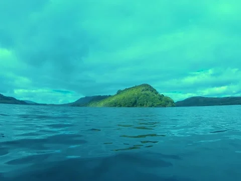 Coming towards an Island Stock Footage 232961845