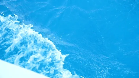 Coming Wave From The Ship Stock Footage 129367077